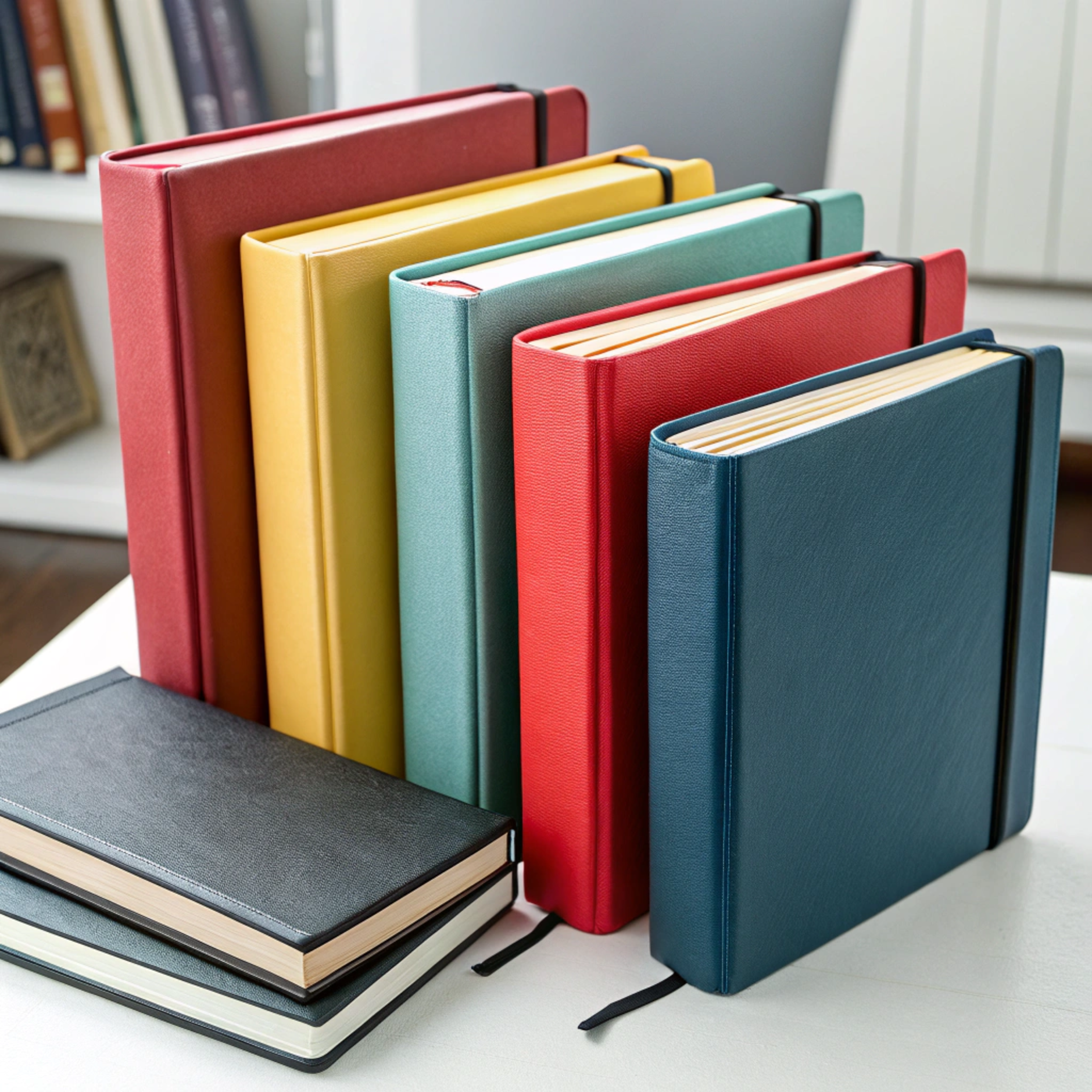 Set of plain thesis books slim and elegant hardb