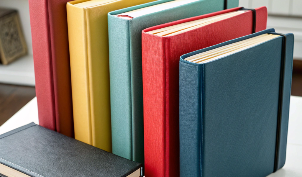 Set of plain thesis books slim and elegant hardb